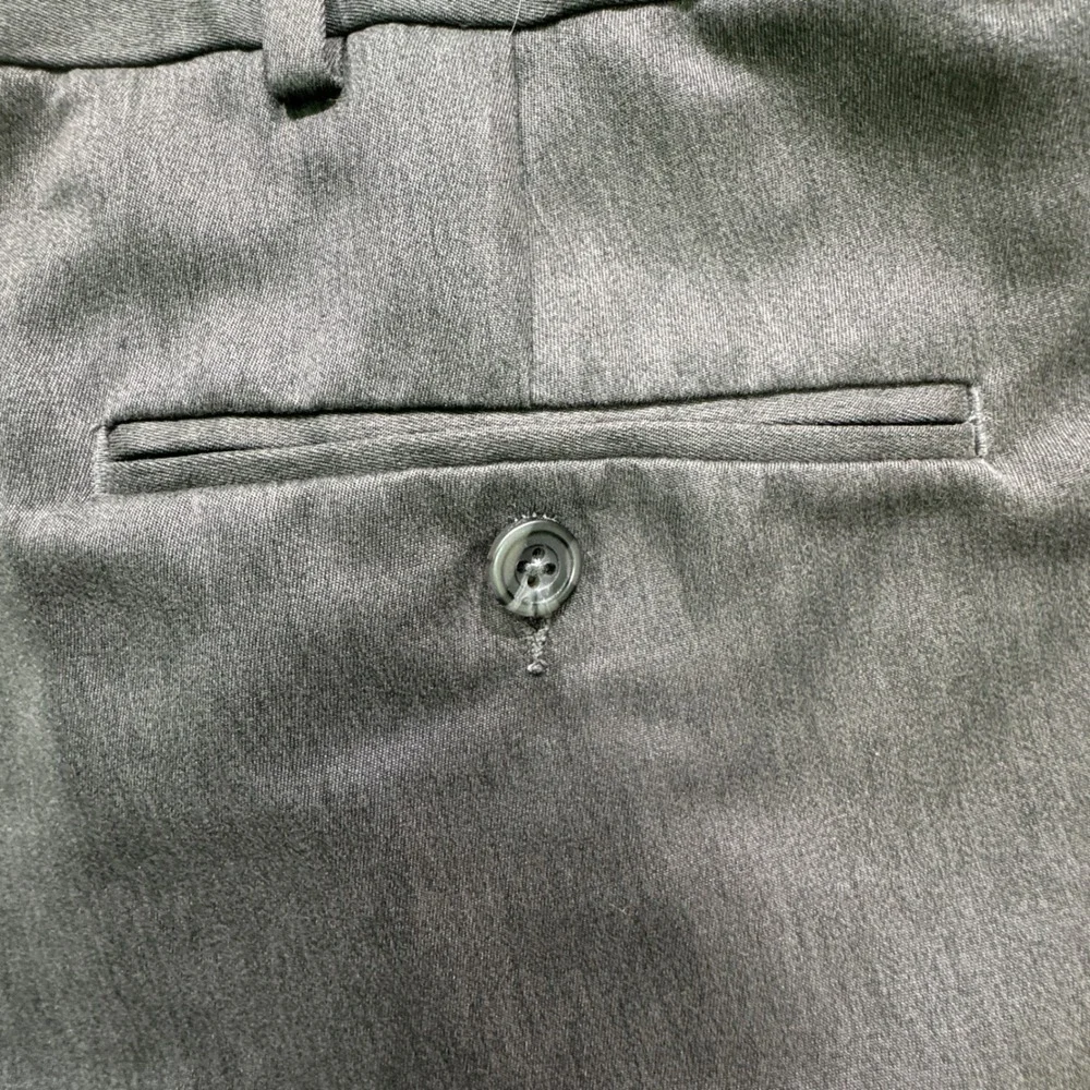 George Men's 36x34 Dress Pants Charcoal Grey Classic Pleated Recycled Polyester